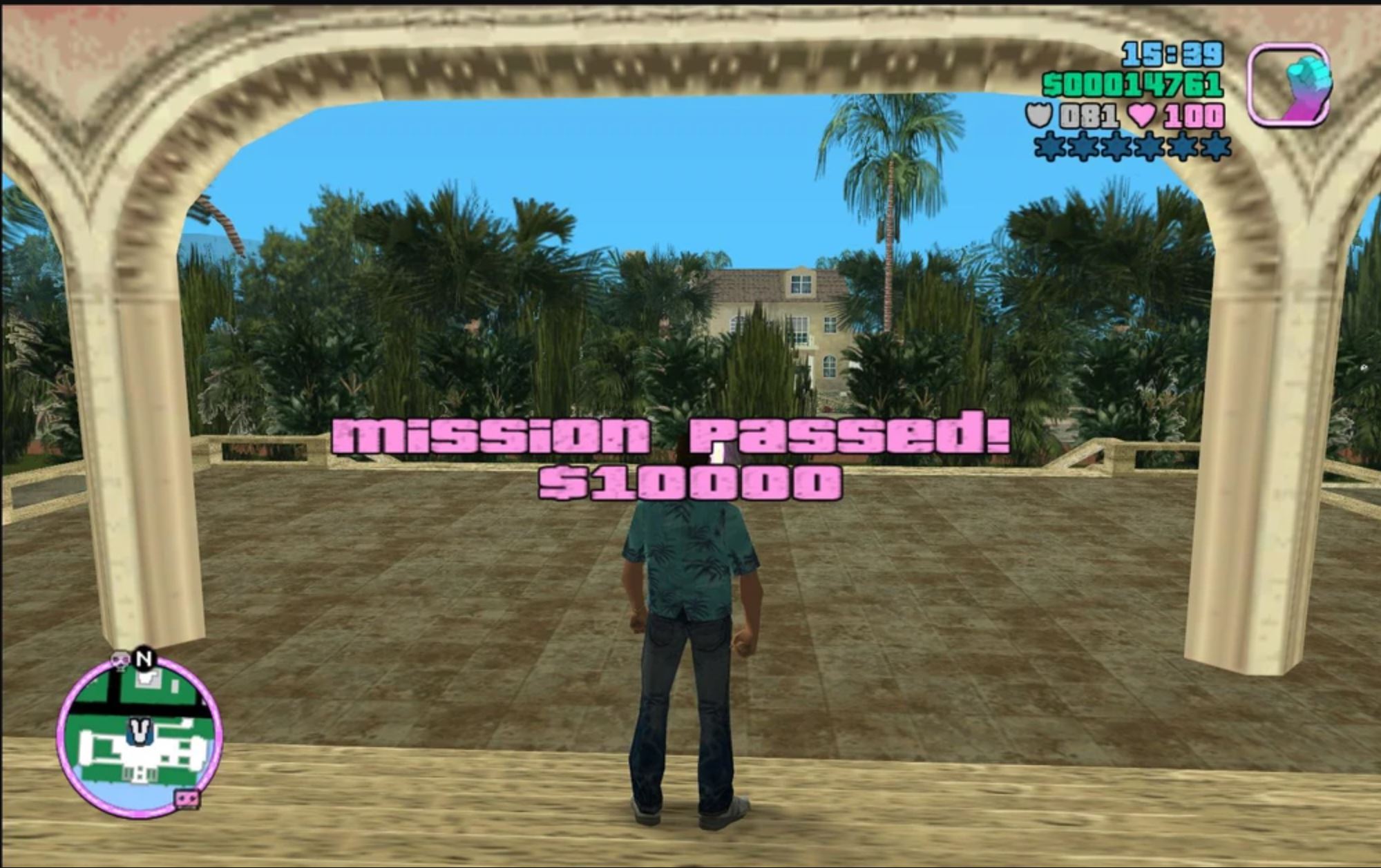Mission passed, Tommy's protection racket will now generate a revenue of $5,000, and Tommy is remind